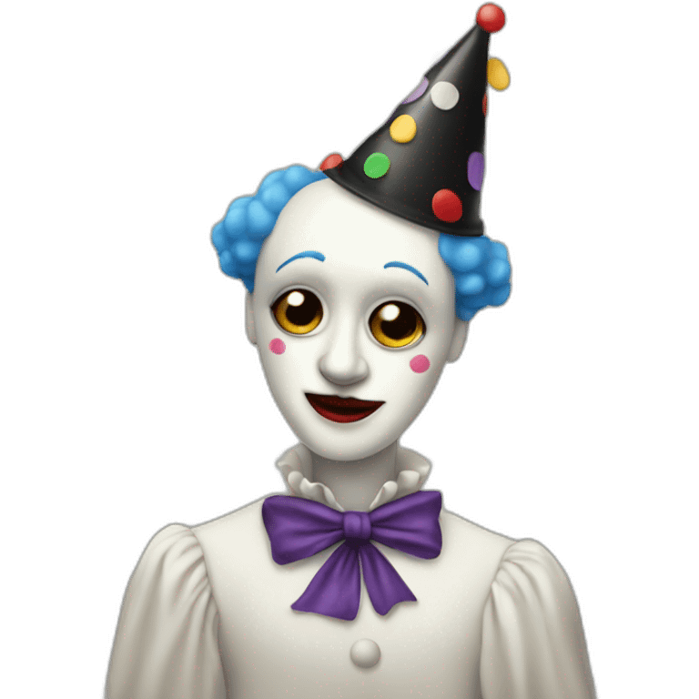 sad pierrot in a party hat emoji