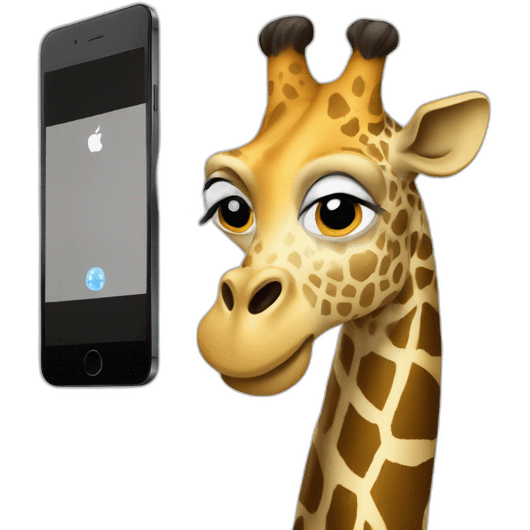 Giraffe using mobile phone  emoji