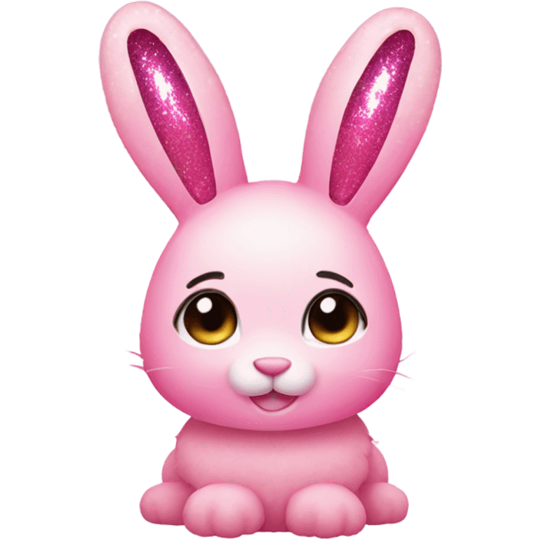 Pink large ombre bunny with glitter  emoji