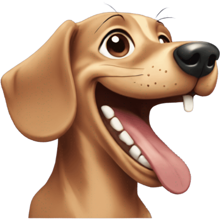 Merle dachshund laughing emoji