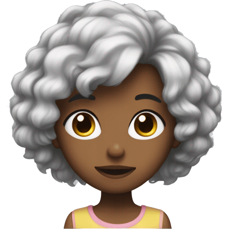 A girl fluffs her hair arrogantly  emoji