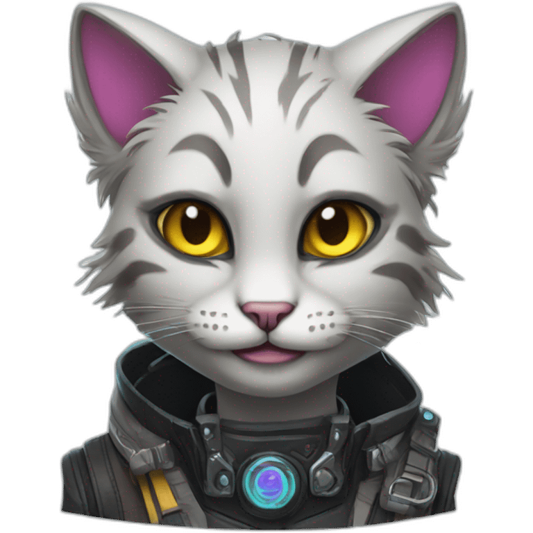 cat cyberpunk furry smile emoji