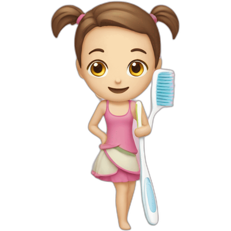 girl toothbrush emoji