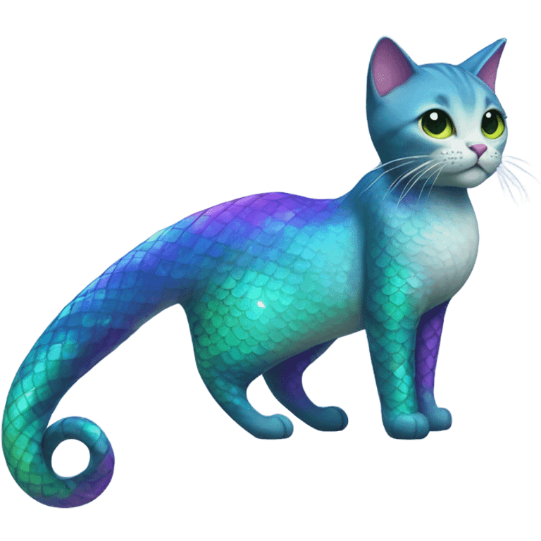 Cat with mermaid tail emoji