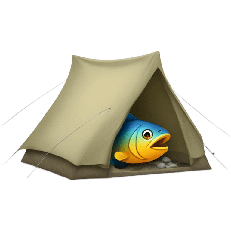 Fish camping emoji