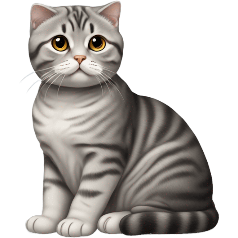 Grey black tabby Scottish fold cat Buddha  emoji