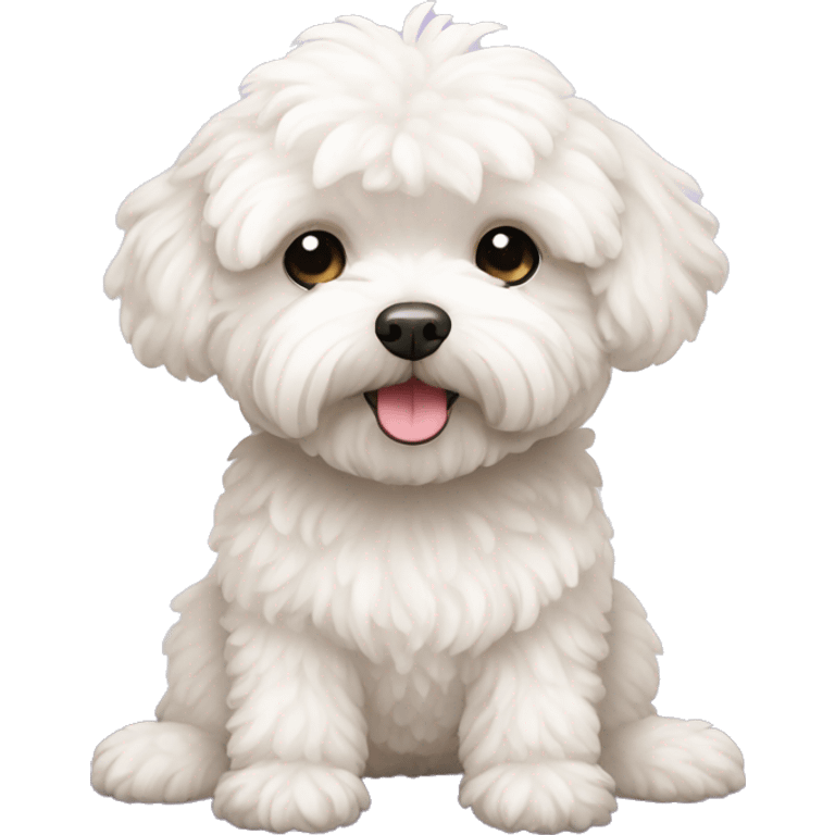 White maltipoo yoga emoji