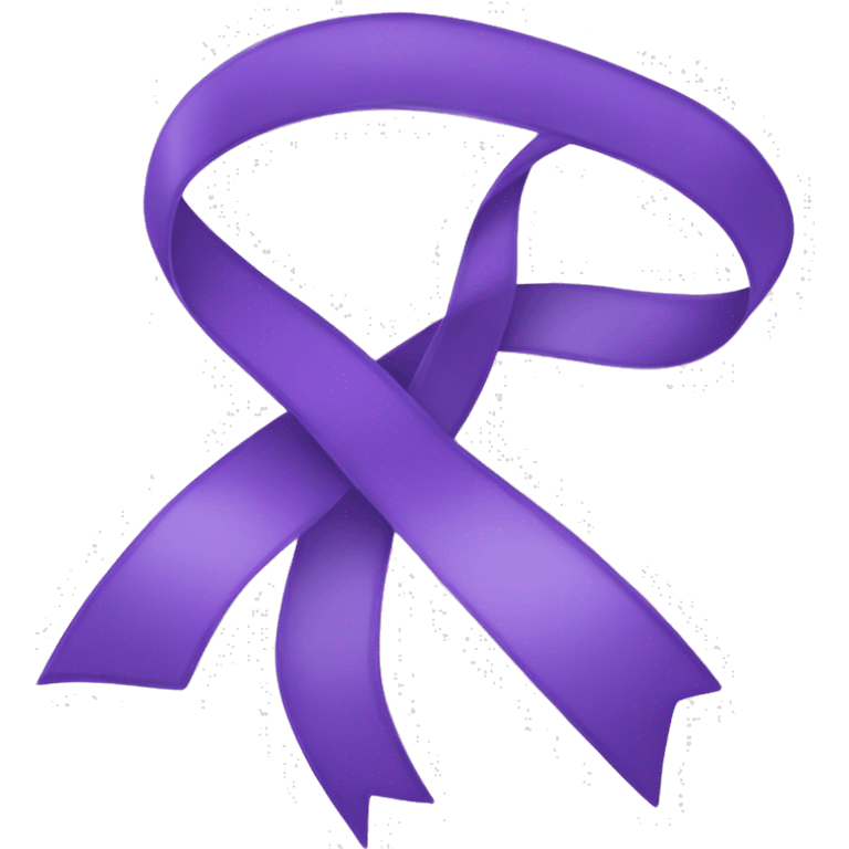 Single purple ribbon on transparent background emoji