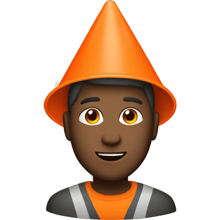 Guy head orange traffic cone  emoji