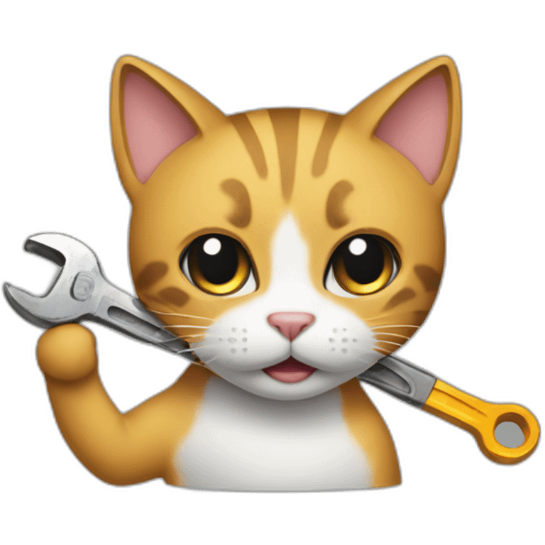 Cat with wrench in hand emoji