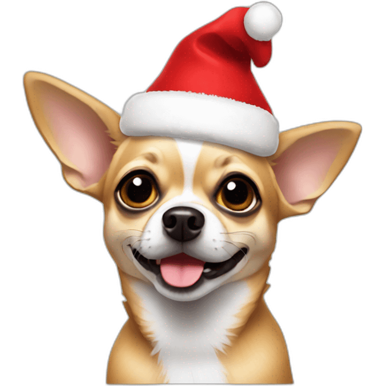 chihuahua with santa hat emoji