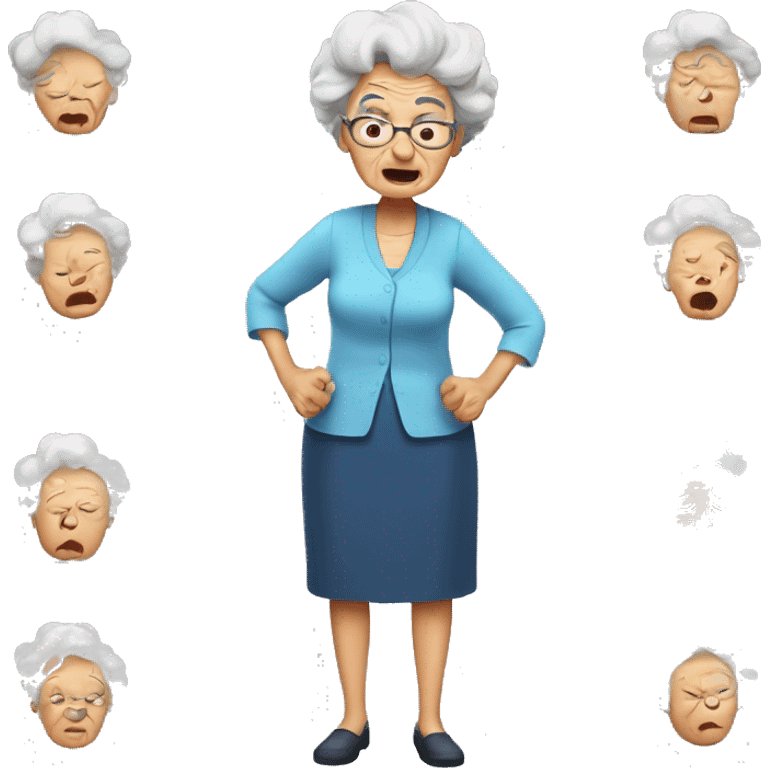 Grandma farting emoji