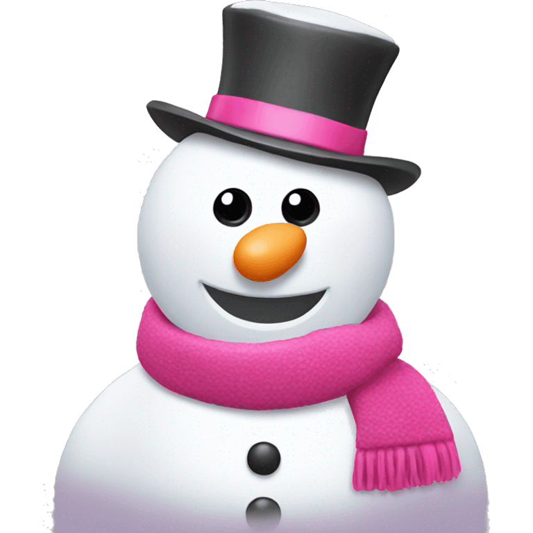 white snowman with pink accessories  emoji