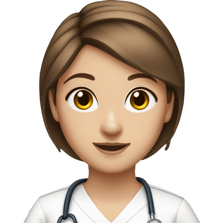 Nurse Beautiful Girl,short brown hair in two pony tails emoji