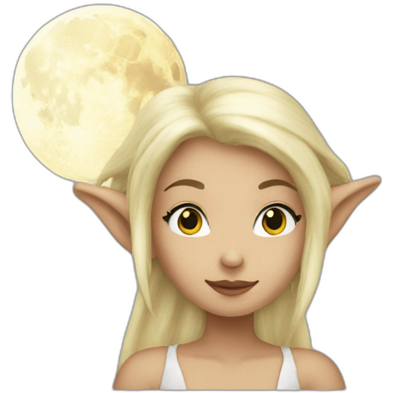 Blondie elf with moon emoji