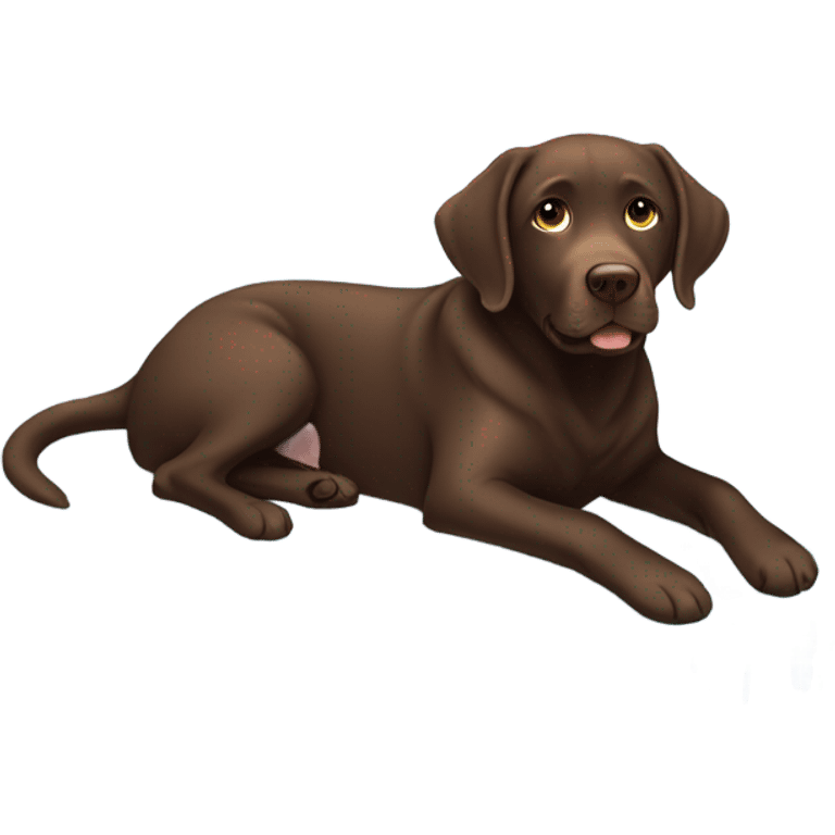 Chocolate lab sitting on ice emoji