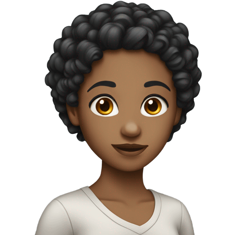 girl black curly hair  emoji