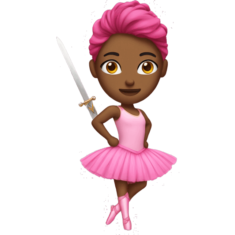 fierce warrior with pink ballerina tutu emoji