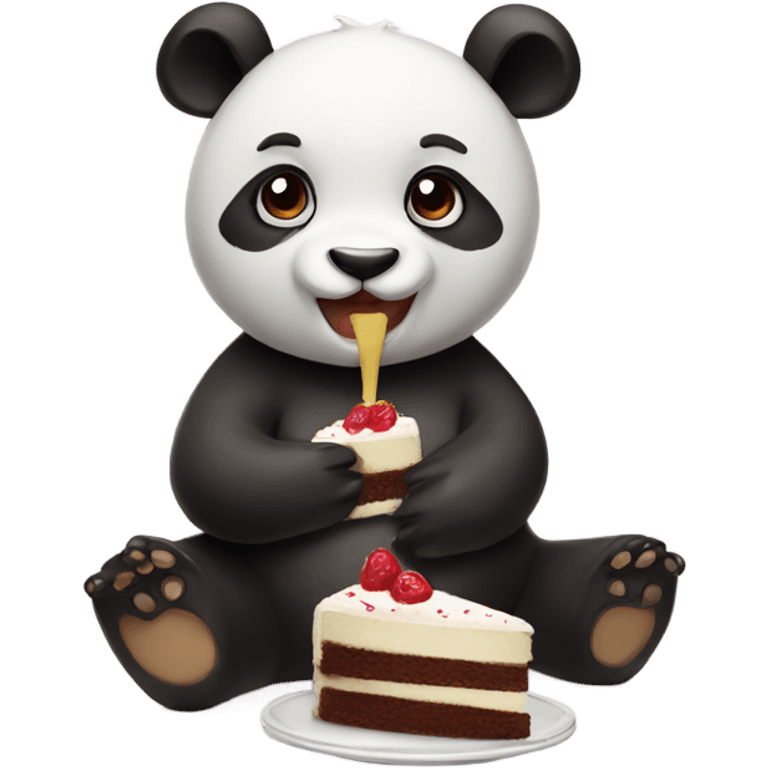 panda eating cake emoji