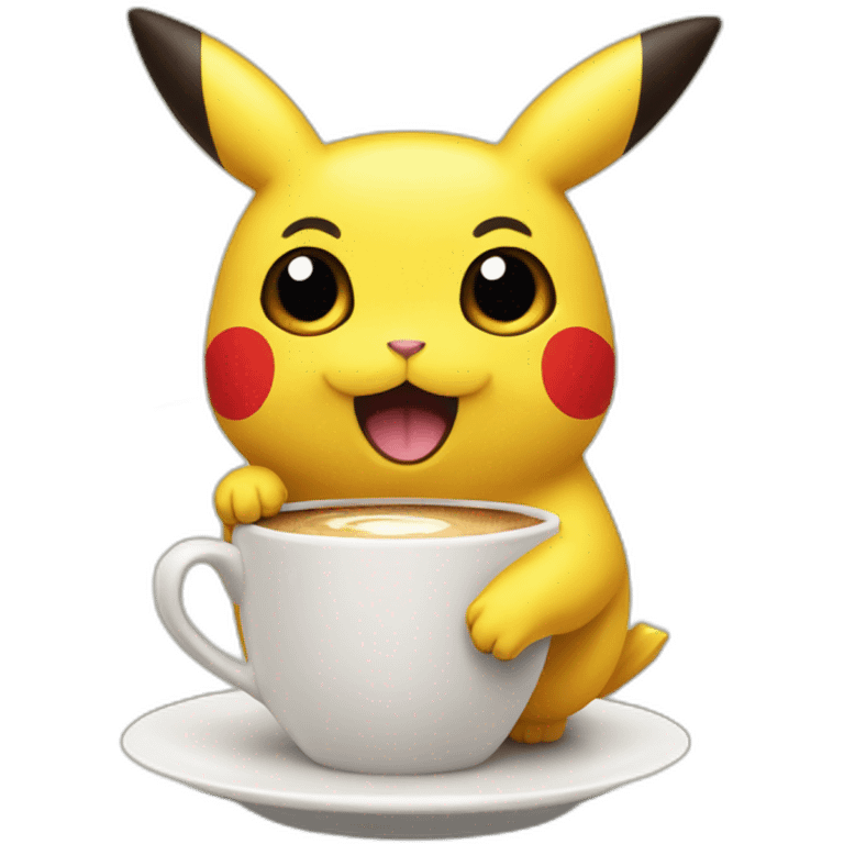 Pikatchw qui bois un café emoji