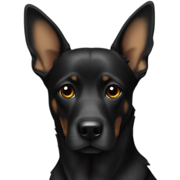 Chien noir oreilles longues emoji