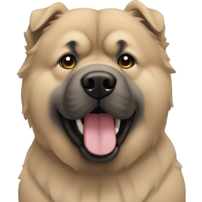 Beige grey chow-chow black muzzle emoji