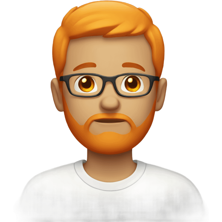 white man with orange beard and short orange hair as he praying and with orange glasses on emoji