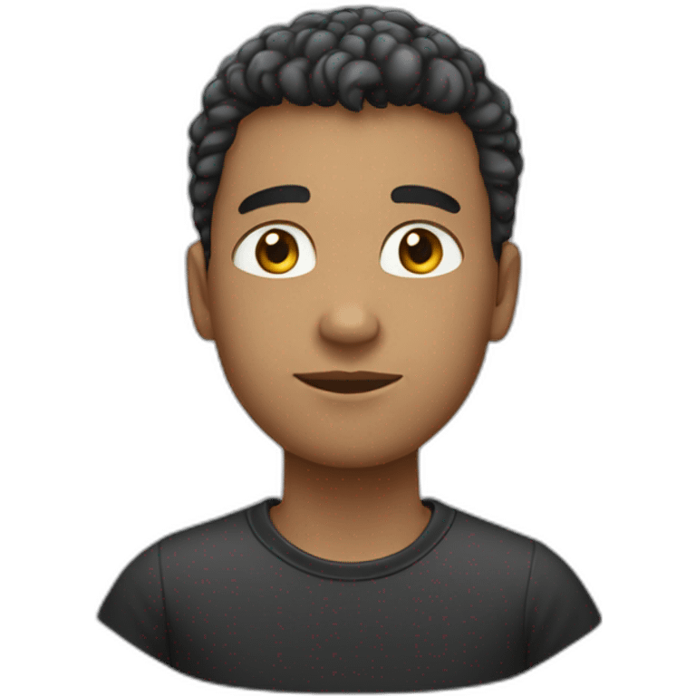 joven con pelo negro y remera blanca emoji