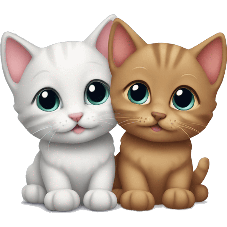 Cute kittens in love  emoji