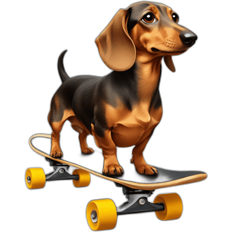 Dachshund on a skateboard emoji