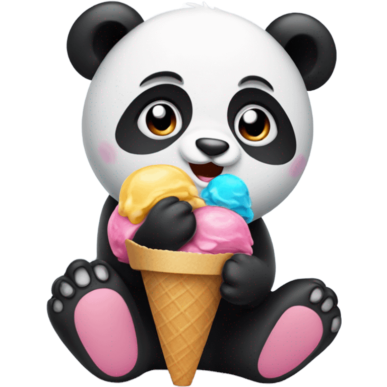 Panda eating ice cream emoji