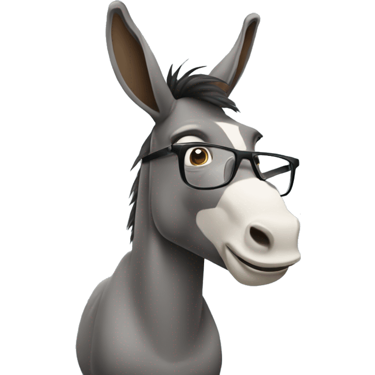 A donkey with some beard and glasses thinking emoji