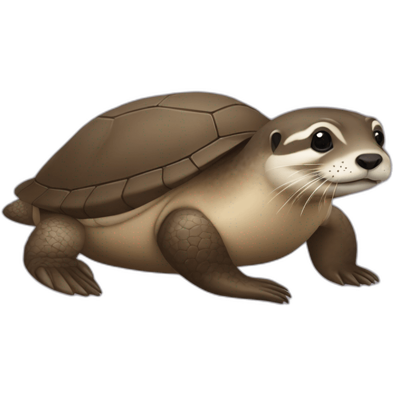 loutre sur une tortue emoji