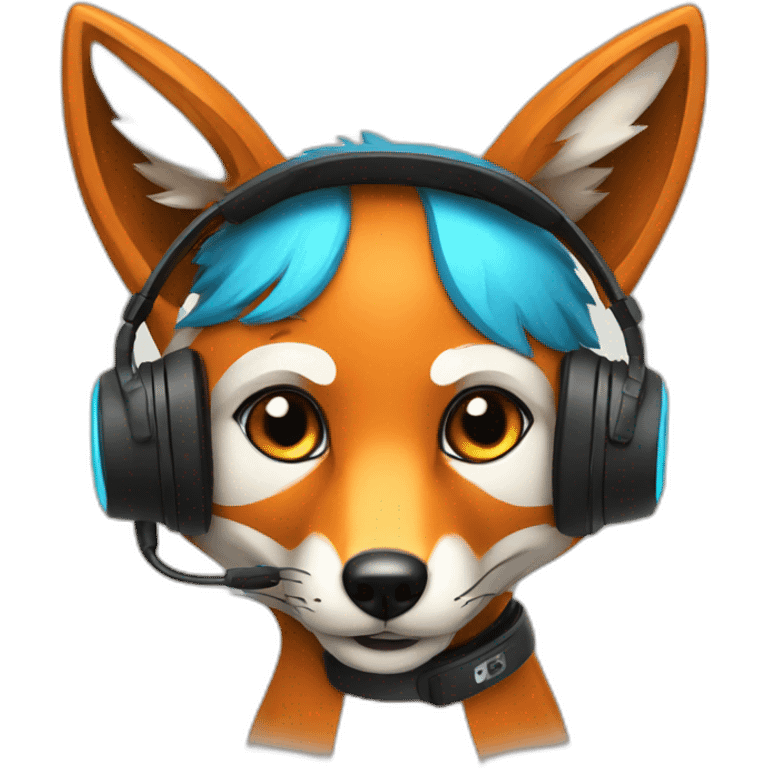 Fox with gaming headset emoji