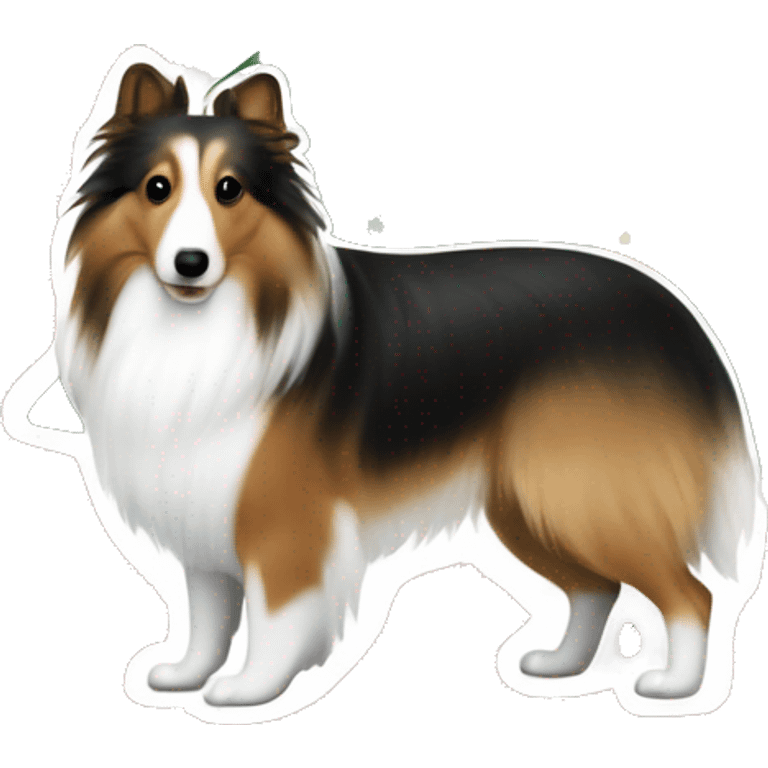 Shetland sheepdog Christmas tree emoji