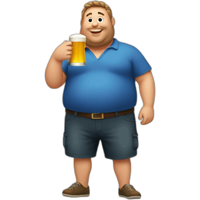 fat guy drinking beer emoji