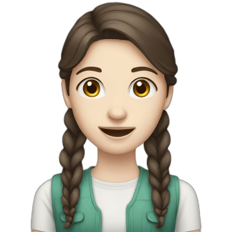 Brunette pale girl with braces emoji