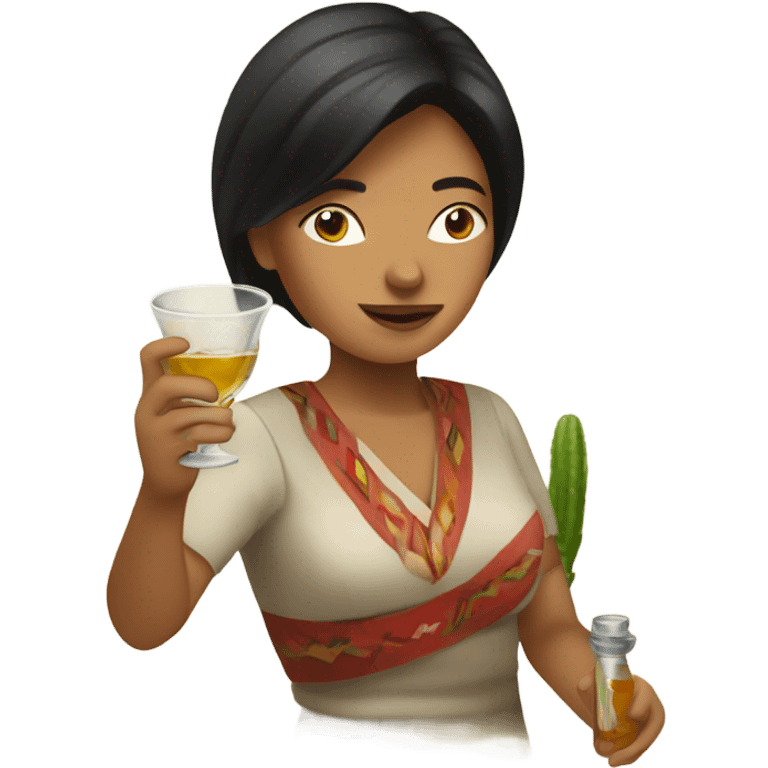 Peruvian female, drinking a shot of tequila emoji