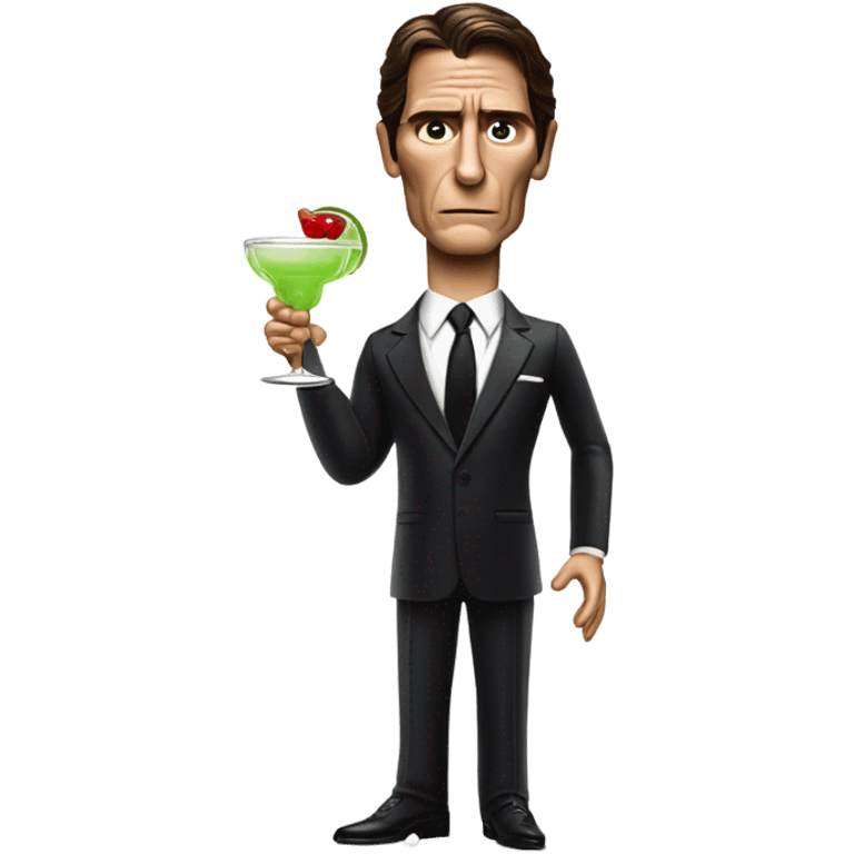 Patrick Bateman from american psycho holding a margarita glass emoji