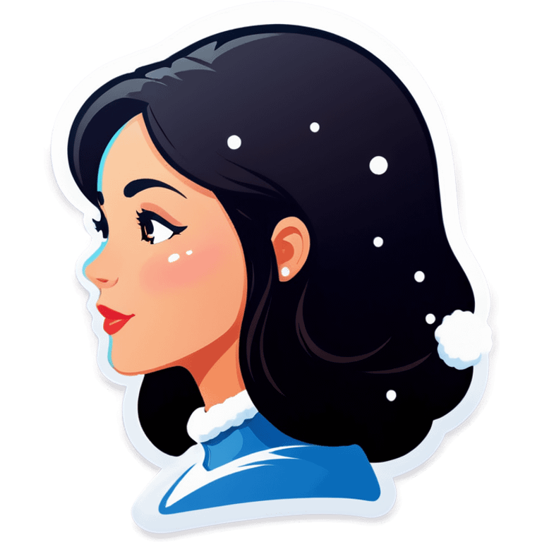 Snow falling on lady head emoji