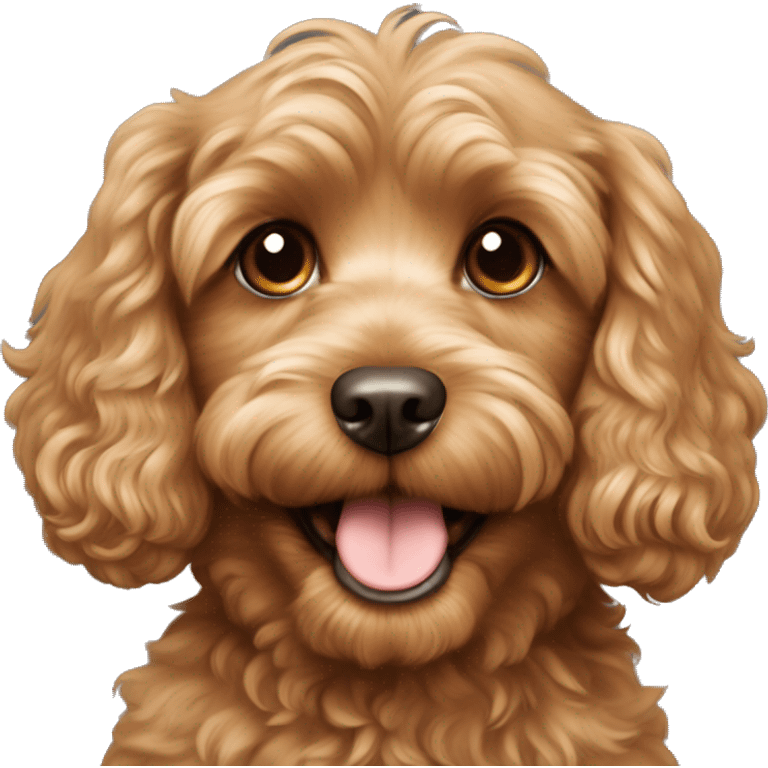 light brown cavoodle with a smile  emoji