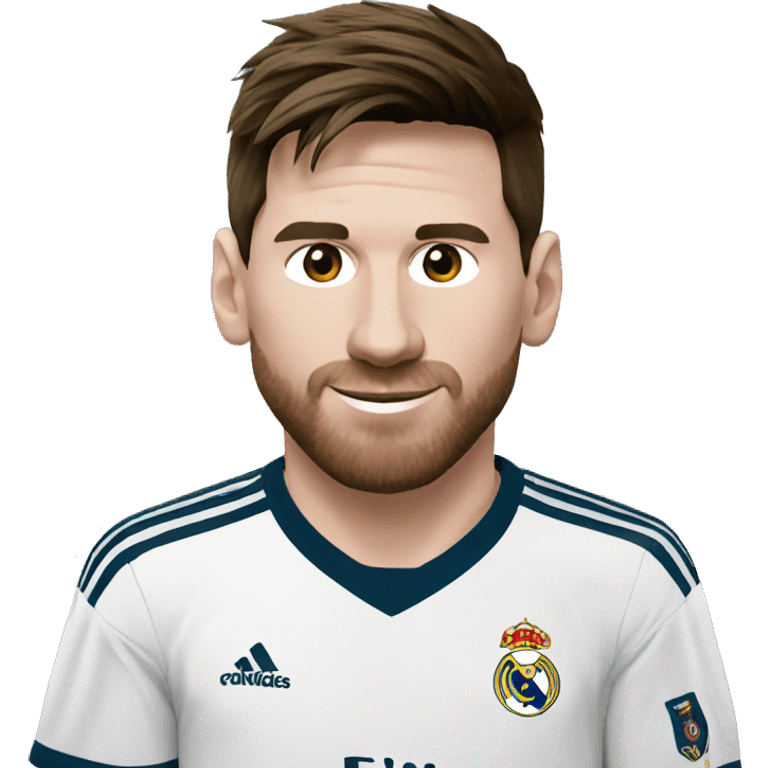 Messi with real Madrid t- shert emoji