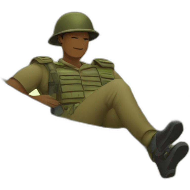 Soldier-relaxing-in-hammock emoji