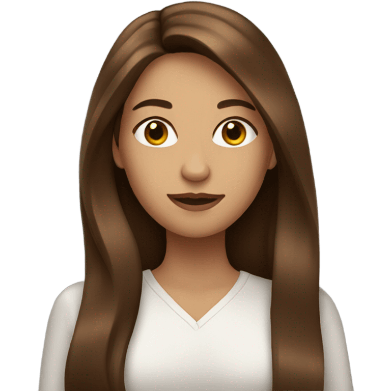 Woman with long brown hair emoji