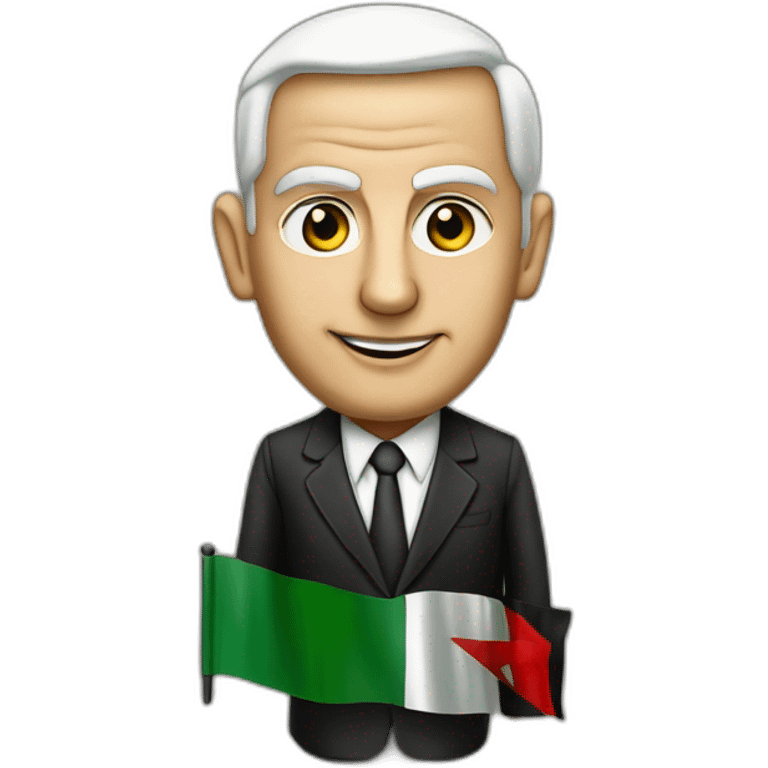 Netanyahou with palestinian flag emoji