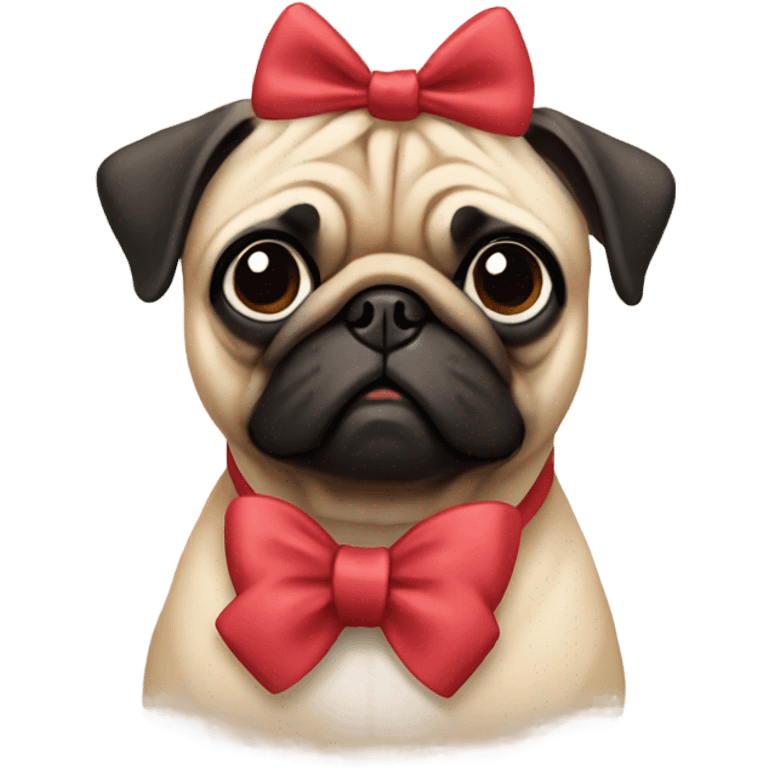 pug with a bow emoji