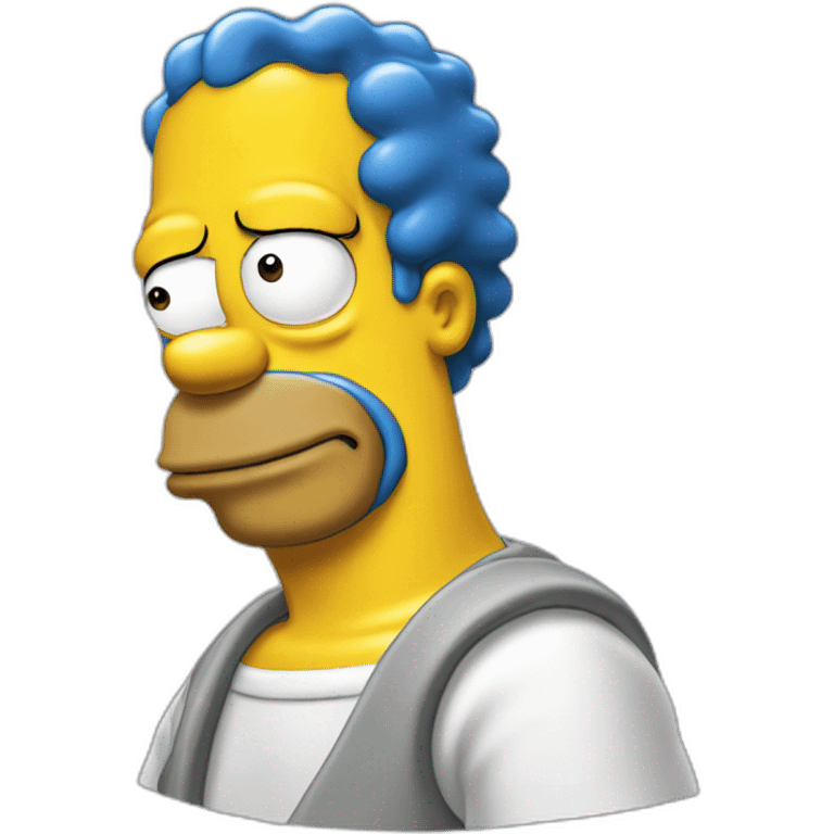 Homer simpsons with the hair of marge simpsons emoji