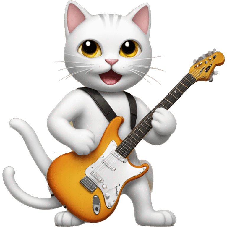 Cat playing electric guitar  emoji