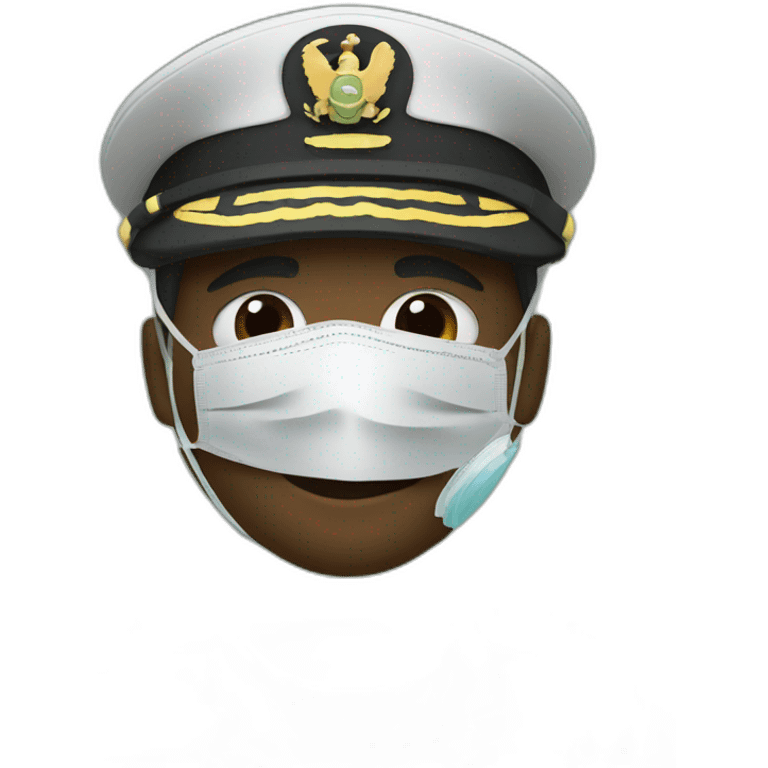 a military Head Portraits in a Medical masks emoji