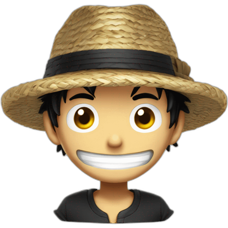 Luffy avec son chapeau de paille ruban noir emoji